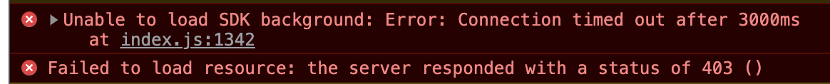 Timed out loading sdk